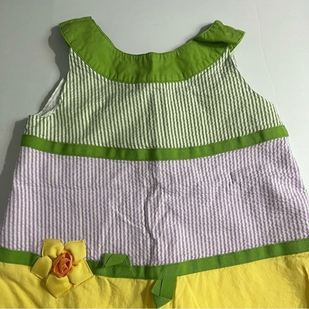 Gymboree • Yellow Green Purple Tiered Stripe Dress